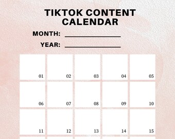 Tiktok Content Calendar Etsy Israel