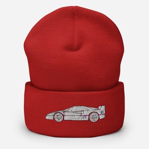 Ferrari F40 Embroidered Cuffed Beanie