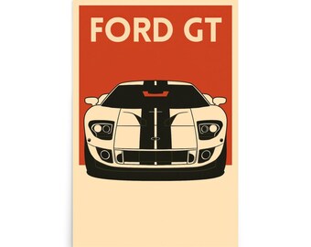 Ford GT Poster (Retro Style)