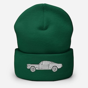 Ford Mustang Fastback Embroidered Cuffed Beanie