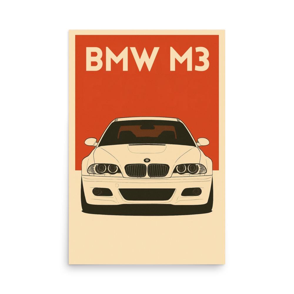 BMW E46 M3 Poster (retro Style) - Etsy