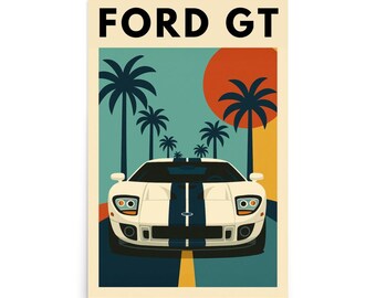 Ford GT Poster (Bauhaus Style)