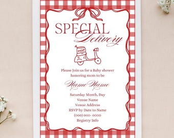 Special Delivery Baby Shower Bundle – Editable Canva Templates | Italian Pizza Theme