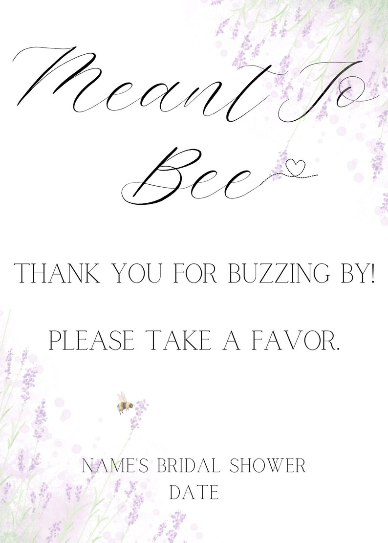 Bridal Shower Favor Sign Etsy