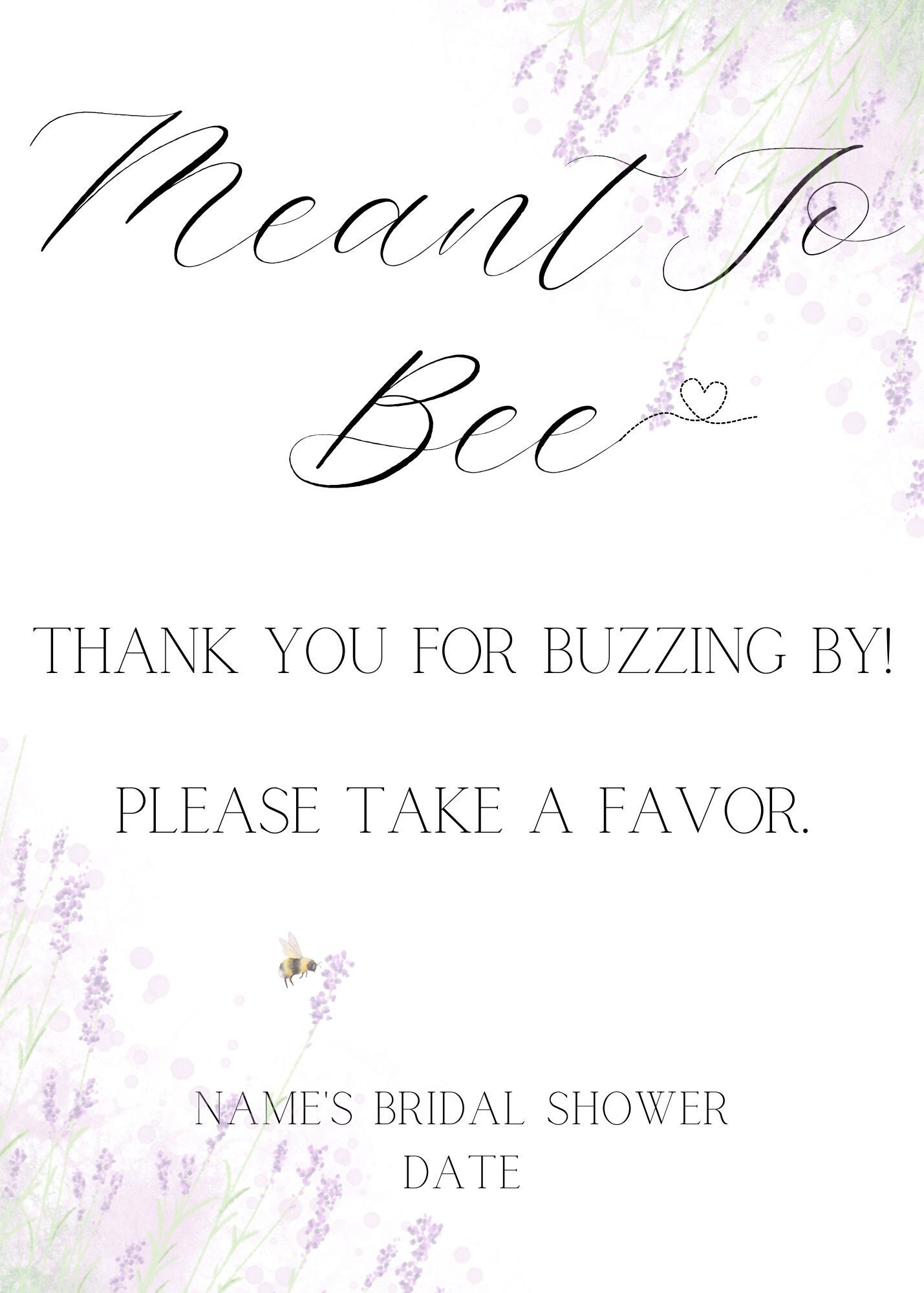 Bridal Shower Favor Sign Etsy