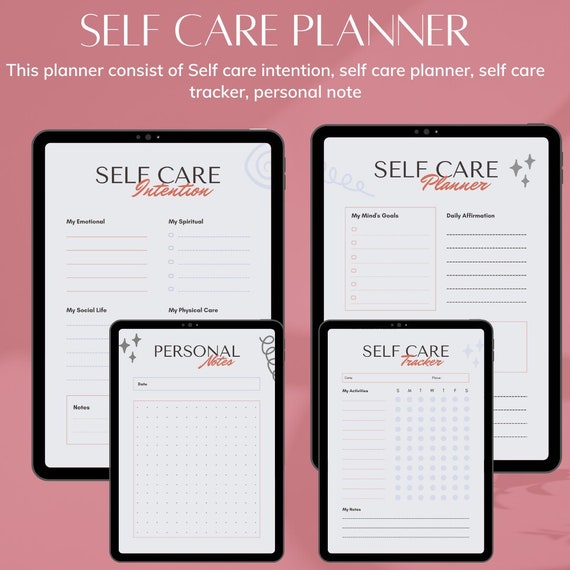 Self Care Planner Self Care Intention Self Care Tracker Etsy