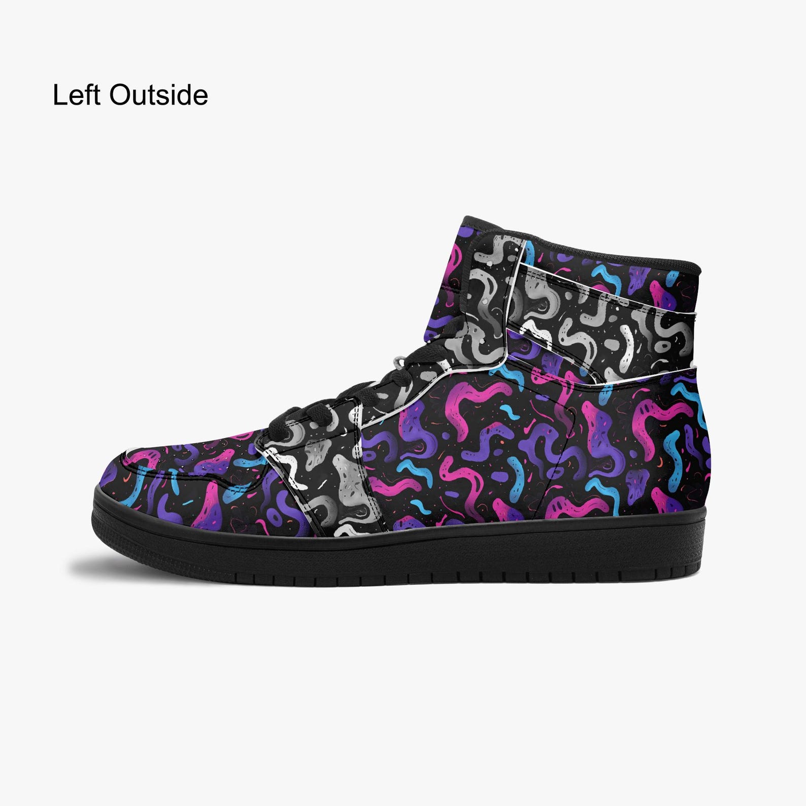 Neon Palm Leaf Hawaiian Print Women's High Top Shoes