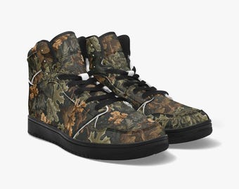 Forest Leaf High-Top Sneakers – Nature-Inspired Shoes with a Stylish Woodland Design