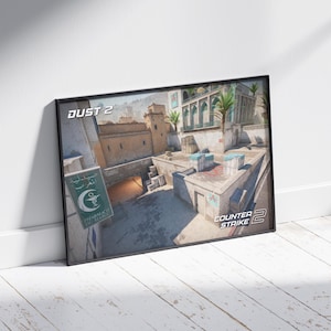 Póster de Dust 2 Counter-Strike 2: arte de pared con mapas icónicos para jugadores y fanáticos de los deportes electrónicos