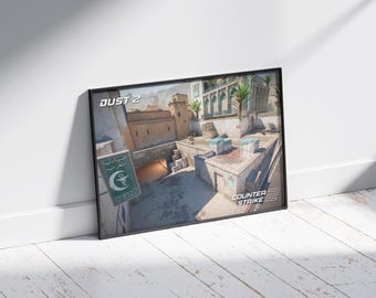 Póster de Dust 2 Counter-Strike 2: arte de pared con mapas icónicos para jugadores y fanáticos de los deportes electrónicos