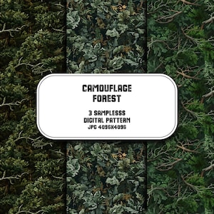 Forest Camo Seamless Pattern Digital Paper Download Forest Camouflage Background Printable Scrapbooking Military Texture DIY Craft Supply