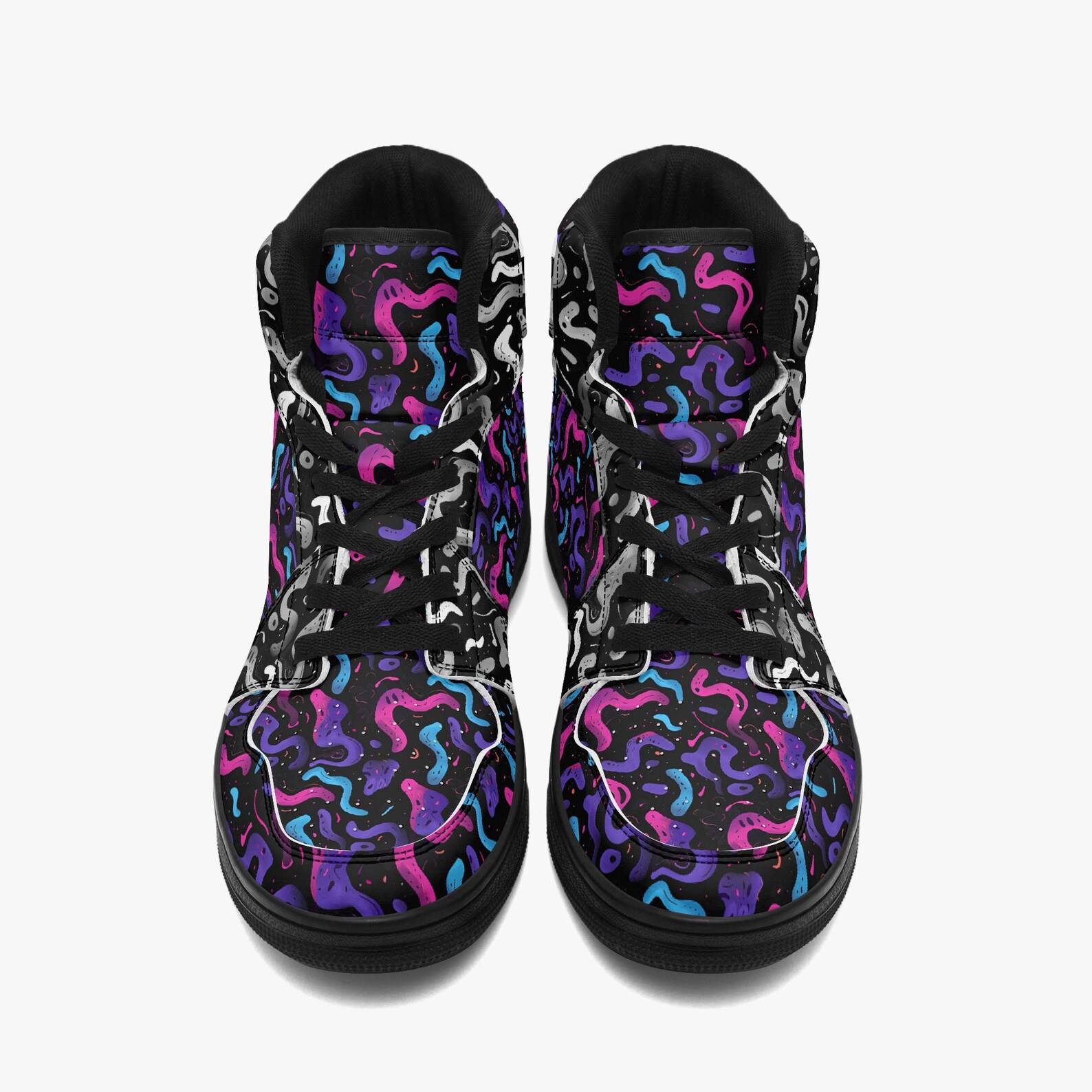 Neon Pineapple Hawaiian Print Women's High Top Shoes