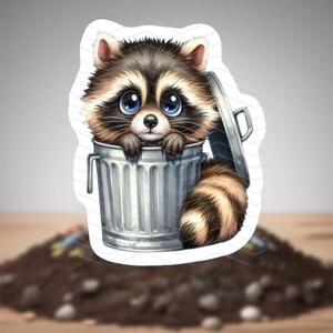 Raccoon Sticker, Cute Raccoon Sticker, Trash Raccoon Sticker, Trash Panda Sticker
