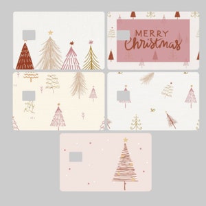 Pink Christmas Sticker, Christmas Credit Card Sticker, Christmas Debit Card Cover
