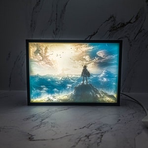 The Legend of Zelda Breath of The Wild | 3D Illuminated Shadow Box | Video game art decor art gift
