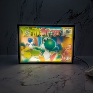 Yoshi Story | 3d Illuminated Shadow Box | Video game art decor Yoshis Story gift
