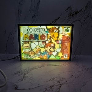 Paper Mario 64 | 3d Illuminated Shadow Box | Video game art decor Paper Mario art gift | For bedrooms kidsroom living room gameroom art gift