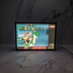 Super Mario World | 3d Illuminated Shadow Box | Video game art decor Super Mario Bros art gift | For bedrooms kidsroom living room gameroom