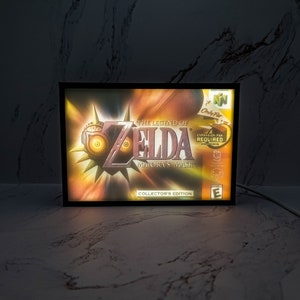 Majoras Mask N64 | 3d Illuminated Shadow Box | Video game art decor Majoras Mask art gift | For bedrooms, kidsroom, living room, gameroom