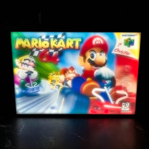 Mario Kart 64| 3D Illuminated Shadow Box | Video game art decor art gift | For bedrooms kidsroom living room gameroom