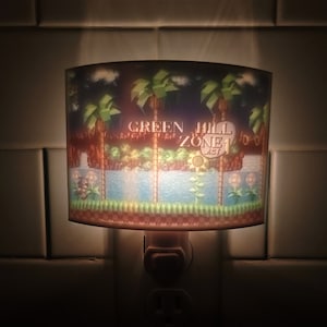 Green Hill Zone Color Nightlight - High Quality Color Sonic Inspired Nite Light
