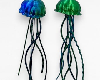 Orecchini pendenti a forma di medusa blu-verde - Gioielli costieri per atmosfere da sirena - Regalo nautico - Orecchini estivi leggeri