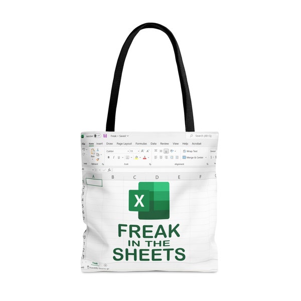 Freak In The Sheets Tote Bag, Excel Spreadsheet Tote Bag, Spreadsheet Lover Gift, Tax Accountant Gift, Excel Tote Bag