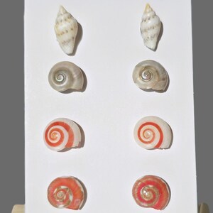 Mini Seashell Stud Earrings – Handmade Natural Shell Coastal Ocean Jewelry