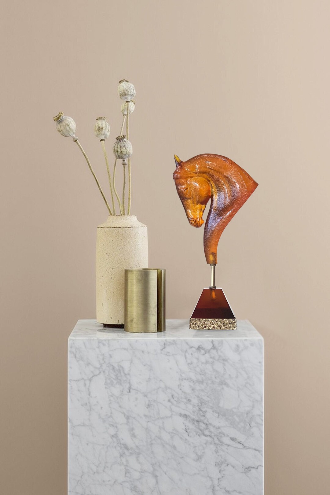 Horse Statue Resin Art Modern Resin Sculpture Set of 2 Etsy