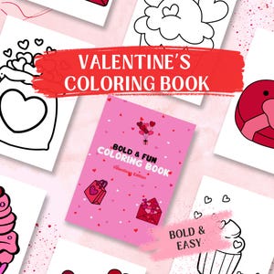 Bold & Fun Valentine’s Coloring Book | Digital Instant Download | Printable Valentine’s Day Coloring Book | Coloring Book for All Ages