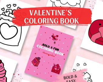Fun Valentine's Day Coloring Book: Bold Designs for All Ages (Digital Download)