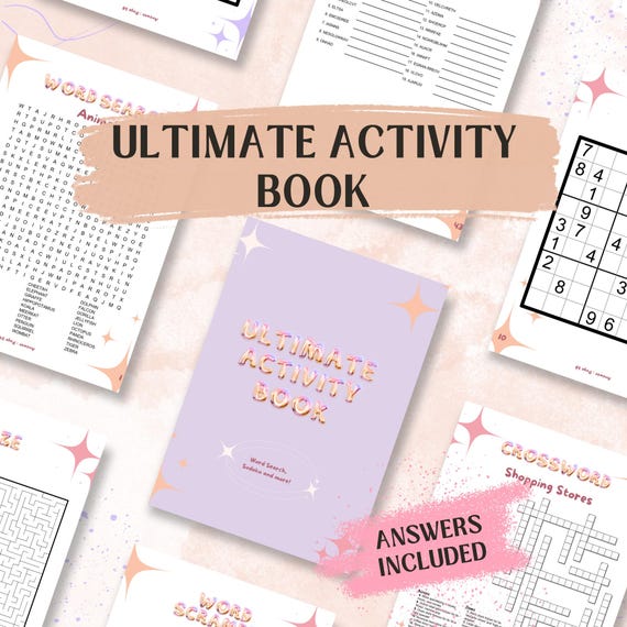 Ultimate Puzzle Activity Book: Sudoku, Crosswords, Word Scrambles (Digital Download)