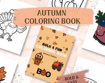 Autumn Coloring Book: 100 Fun Fall Designs (Digital Download)