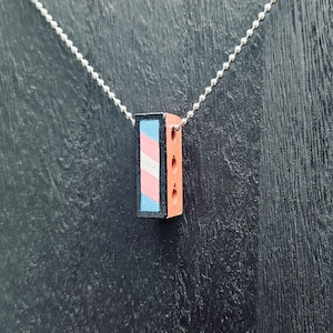 Trans Pride Flag Brick Necklace