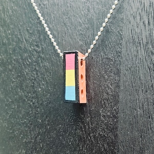 Pansexual Pride Flag Brick Necklace