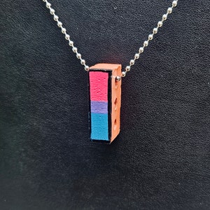 Bisexual Pride Flag Brick Necklace