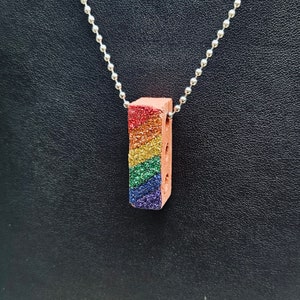 Glitter Rainbow Brick Necklace