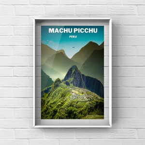 Machu Picchu Travel Poster | Peru Wall Art Print | Lost City of the Incas Wall Art | Wonders Art | Machu Picchu Wall Decor | Peru Print