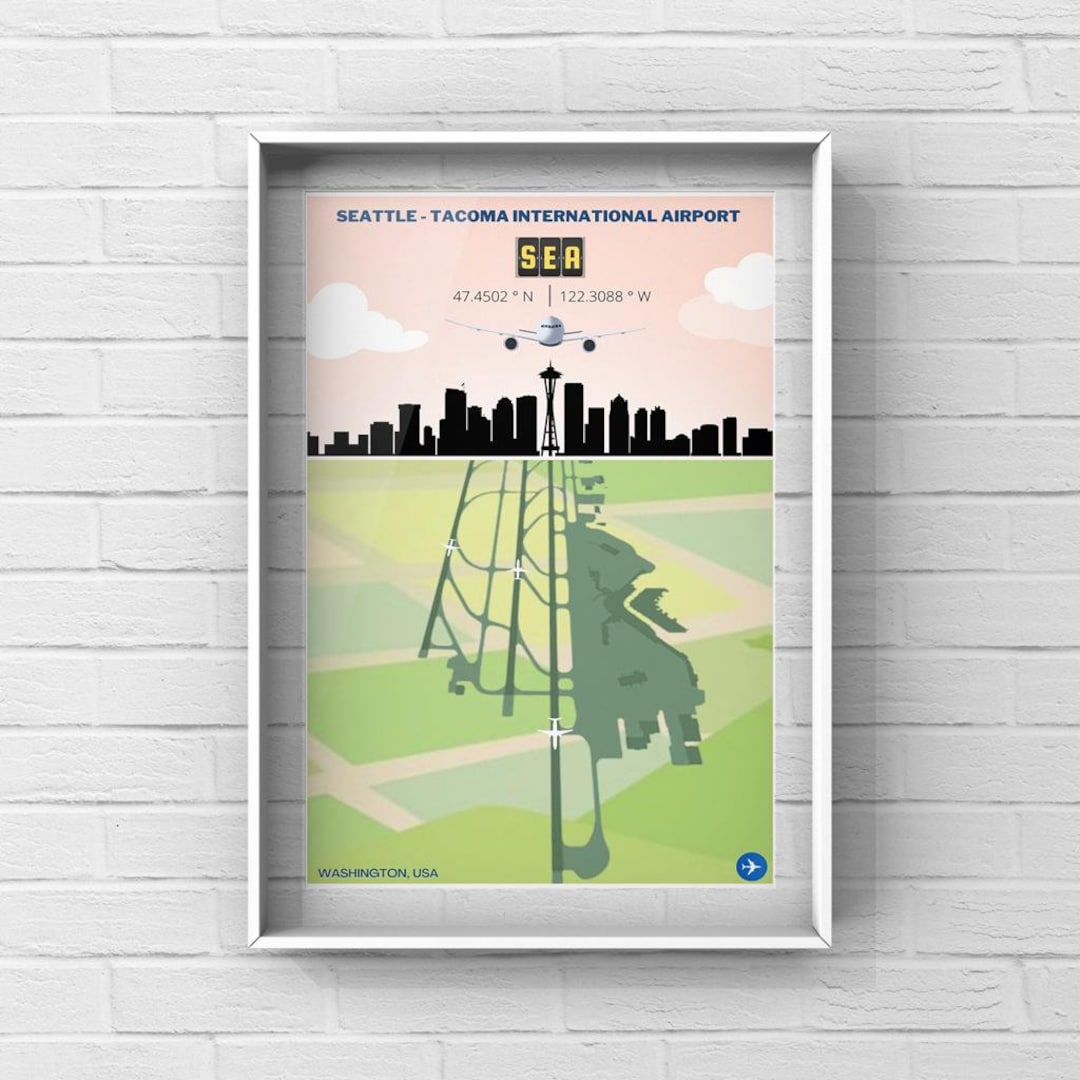 Seattle-tacoma International Airport Poster | Wall Art Print | Seattle ...