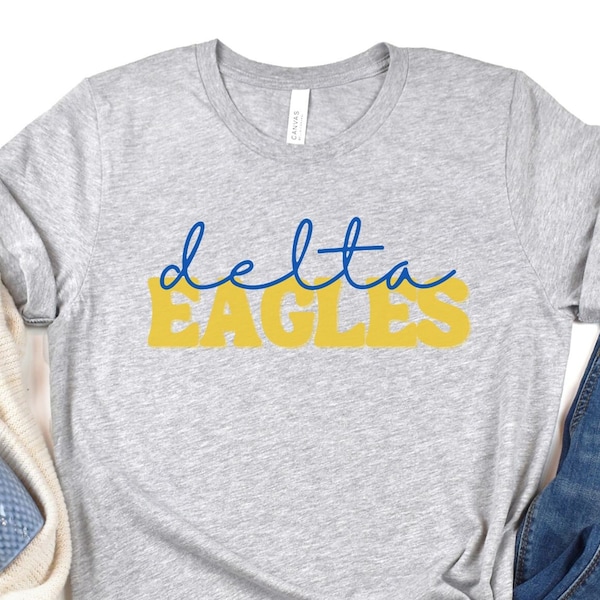 Delta Eagles Tshirt, Delta Eagles Shirt, Delta Eagles Apparel, School Spirit Shirt, Cute Delta Eagles Shirt, Delta Eagles Tee