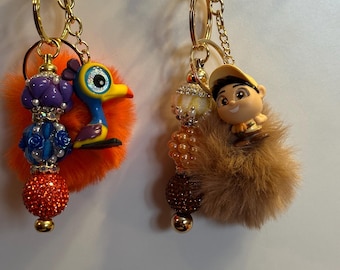 Up Inspired Keychain | Kevin & Russell Bag Charm, Sparkly Adventure Accessory