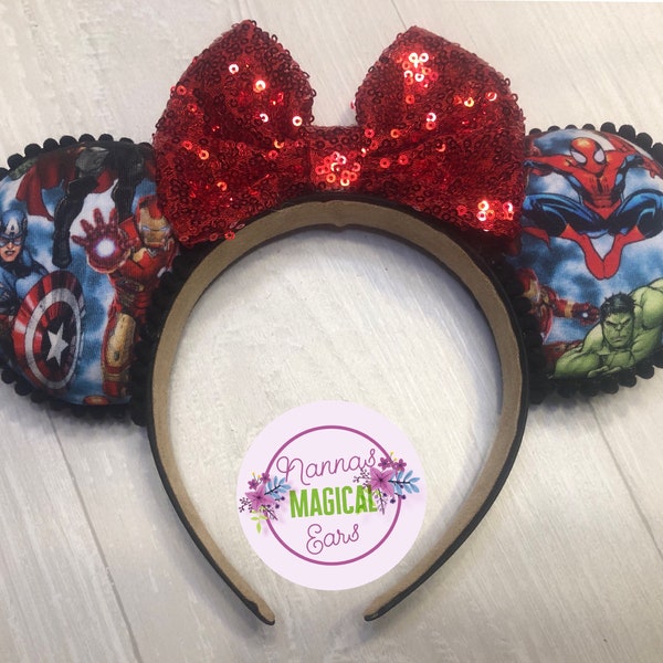 Marvel Captain America, Iron Man, Hulk, Spiderman, Thor, Mouse Ears, Mickey Ears