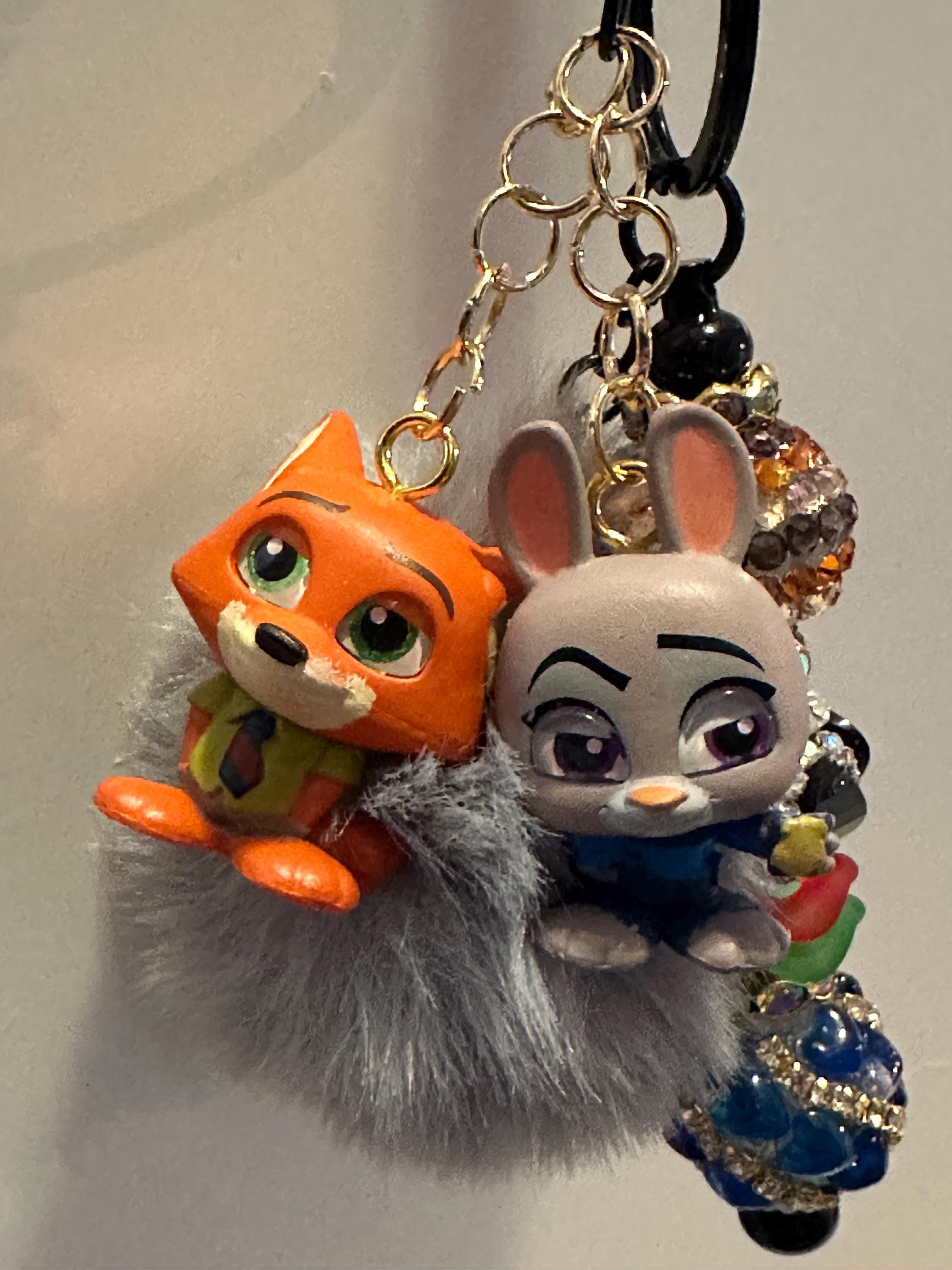 Judy Hopps & Nick Wilde Inspired Keychain | Zootopia Duo Bag Charm ...