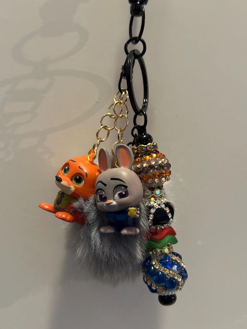 Judy Hopps & Nick Wilde Inspired Keychain | Zootopia Duo Bag Charm ...