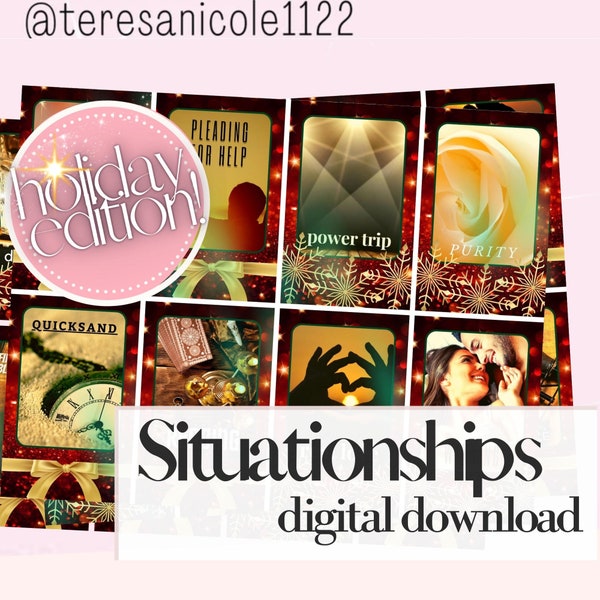 Holiday Edition of the Situationships Oracle Deck, DIY Christmas Deck for Holiday Tarot Readings, Printable Oracle Cards Digital Download