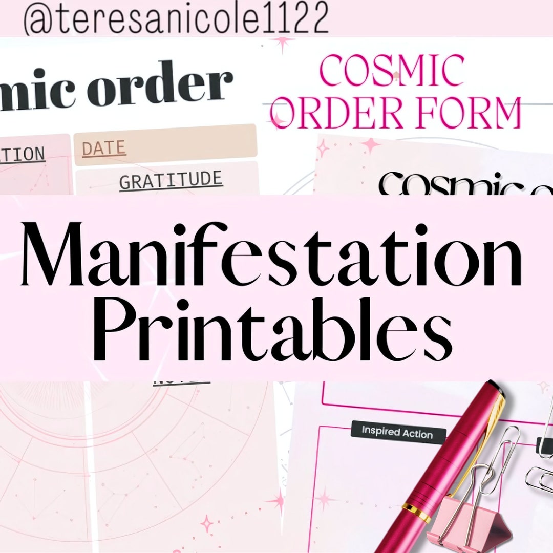 Manifestation Tracker Printable for Law of Attraction, Spiritual and ...