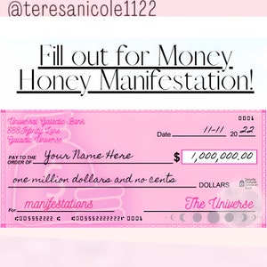 Manifestation Check Printables for the Law of Attraction & Money Manifestation, Spiritual INSTANT,AUTOMATIC Digital Downloads, Blank Checks