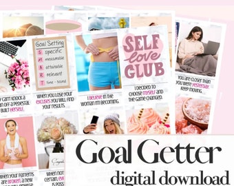 Mothers Day Goal Getter Digital Download, DIY/ Oracle Cards,  Empowering Girl Boss/Boss Babe Affirmation Cards, INSTANT/ AUTOMATIC printable