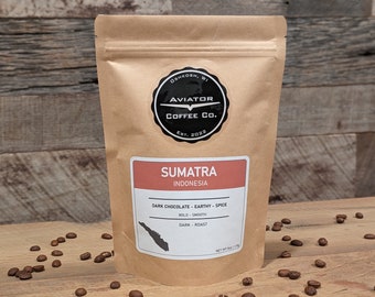 Sumatra • Dark • Indonesia • Single Origin Coffee • Craft Roasted Coffee Beans • Arabica Coffee Beans • Great for Gifts • 6oz each