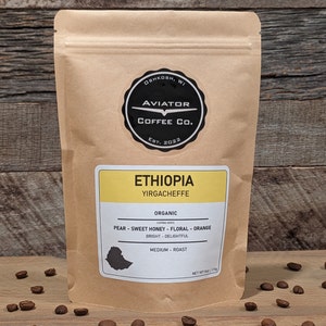Ethiopia Yirgacheffe Coffee Beans: Medium Roast , Craft Roasted, Arabica Beans